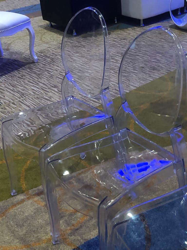 Chairs in polycarbonate now available for rent. Request a quote today!